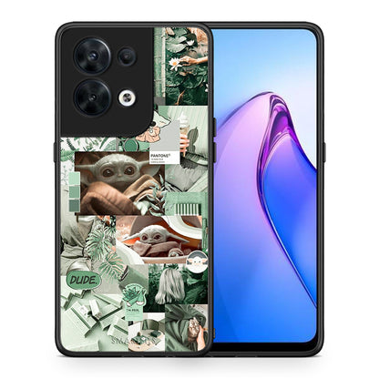 Θήκη Oppo Reno8 5G Collage Dude από τη Smartfits με σχέδιο στο πίσω μέρος και μαύρο περίβλημα | Oppo Reno8 5G Collage Dude Case with Colorful Back and Black Bezels