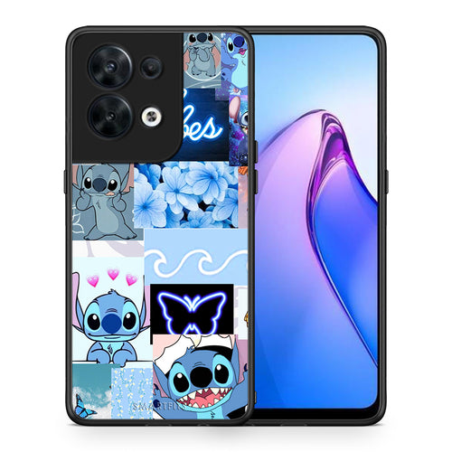 Θήκη Oppo Reno8 5G Collage Good Vibes από τη Smartfits με σχέδιο στο πίσω μέρος και μαύρο περίβλημα | Oppo Reno8 5G Collage Good Vibes Case with Colorful Back and Black Bezels