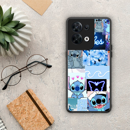 Θήκη Oppo Reno8 5G Collage Good Vibes από τη Smartfits με σχέδιο στο πίσω μέρος και μαύρο περίβλημα | Oppo Reno8 5G Collage Good Vibes Case with Colorful Back and Black Bezels