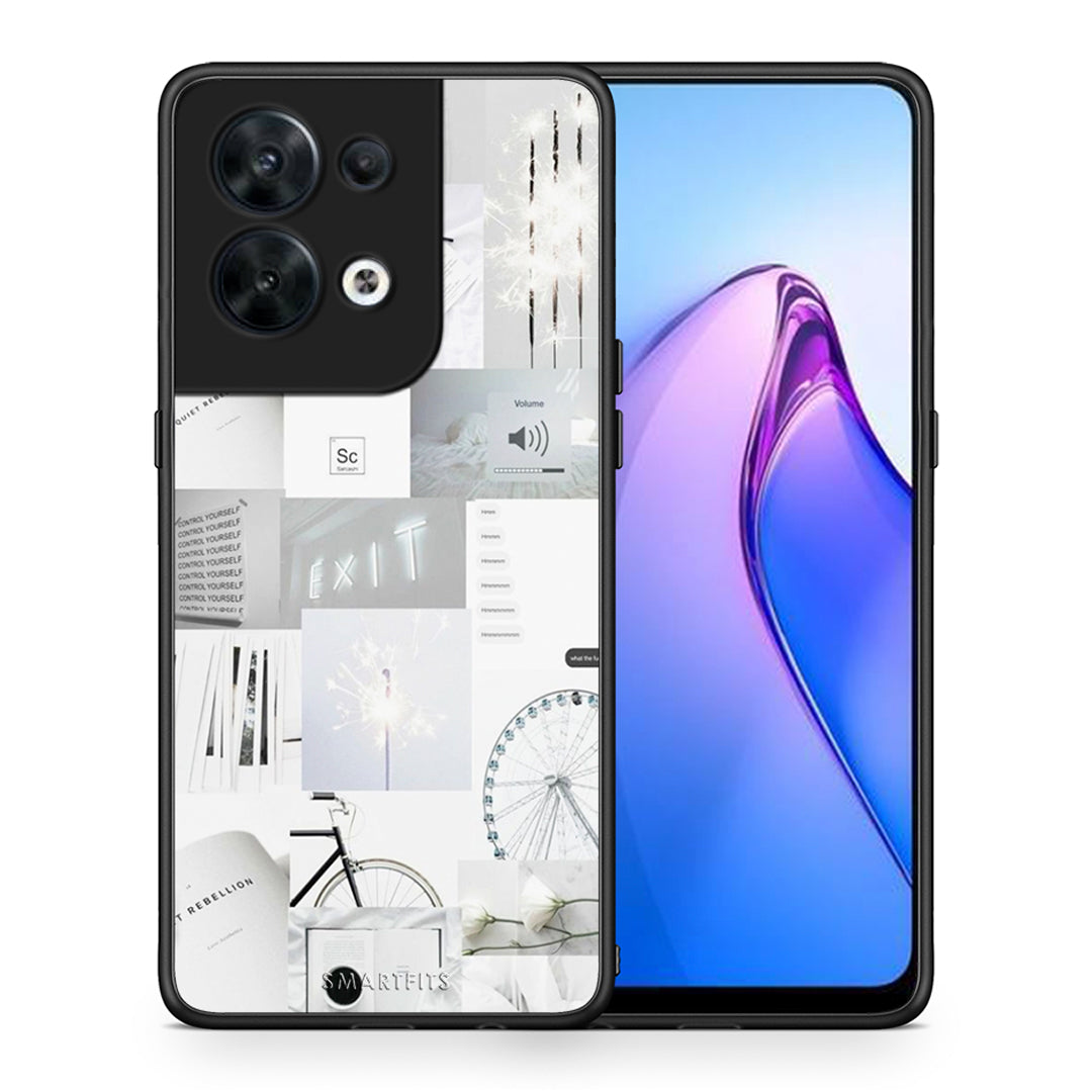 Θήκη Oppo Reno8 5G Collage Make Me Wonder από τη Smartfits με σχέδιο στο πίσω μέρος και μαύρο περίβλημα | Oppo Reno8 5G Collage Make Me Wonder Case with Colorful Back and Black Bezels