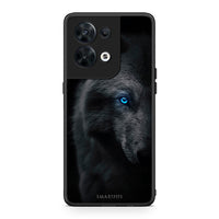 Thumbnail for Θήκη Oppo Reno8 5G Dark Wolf από τη Smartfits με σχέδιο στο πίσω μέρος και μαύρο περίβλημα | Oppo Reno8 5G Dark Wolf Case with Colorful Back and Black Bezels