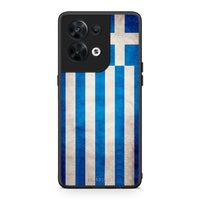 Thumbnail for Θήκη Oppo Reno8 5G Flag Greek από τη Smartfits με σχέδιο στο πίσω μέρος και μαύρο περίβλημα | Oppo Reno8 5G Flag Greek Case with Colorful Back and Black Bezels