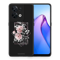 Thumbnail for Θήκη Oppo Reno8 5G Flower Frame από τη Smartfits με σχέδιο στο πίσω μέρος και μαύρο περίβλημα | Oppo Reno8 5G Flower Frame Case with Colorful Back and Black Bezels