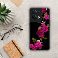 Thumbnail for Θήκη Oppo Reno8 5G Flower Red Roses από τη Smartfits με σχέδιο στο πίσω μέρος και μαύρο περίβλημα | Oppo Reno8 5G Flower Red Roses Case with Colorful Back and Black Bezels
