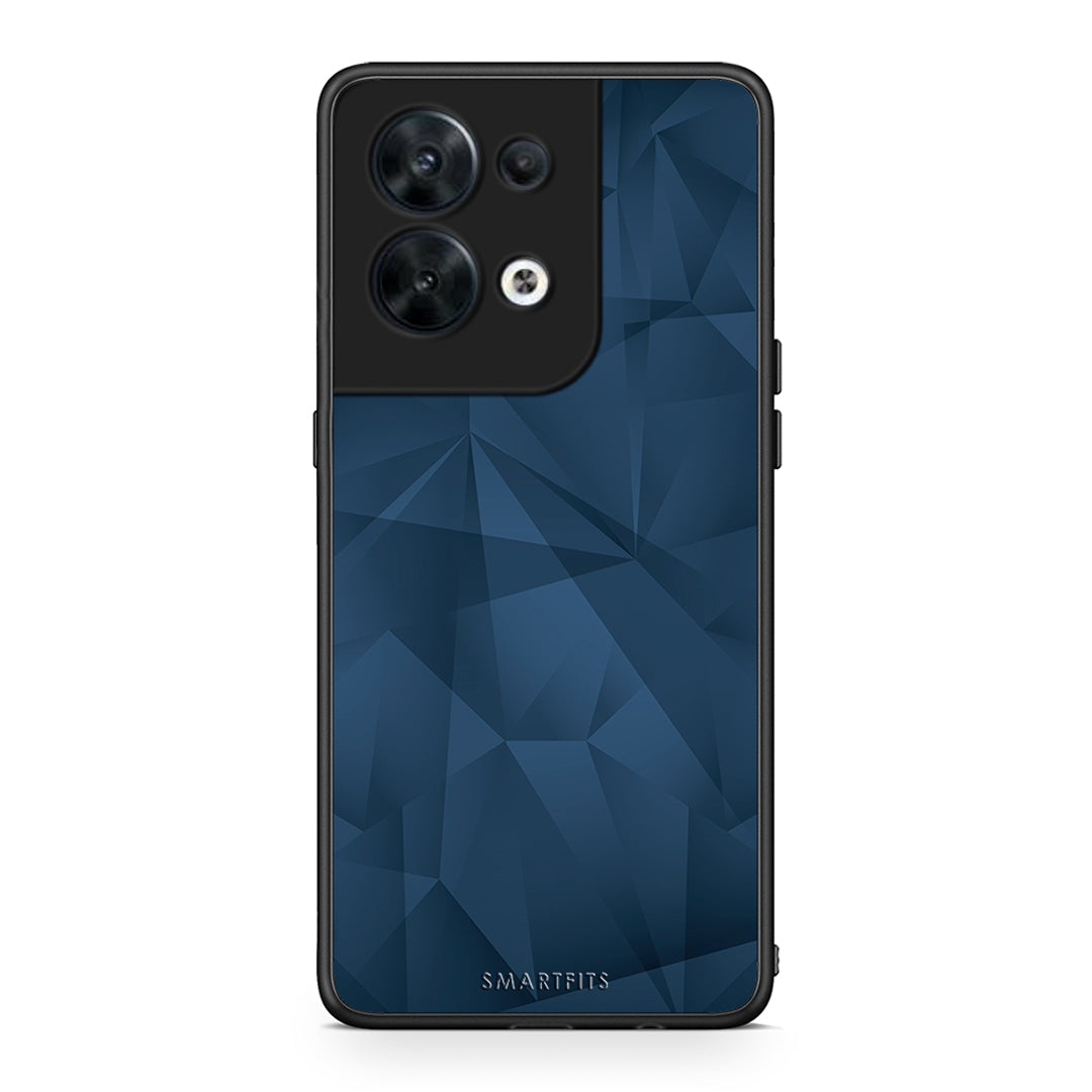 Θήκη Oppo Reno8 5G Geometric Blue Abstract από τη Smartfits με σχέδιο στο πίσω μέρος και μαύρο περίβλημα | Oppo Reno8 5G Geometric Blue Abstract Case with Colorful Back and Black Bezels