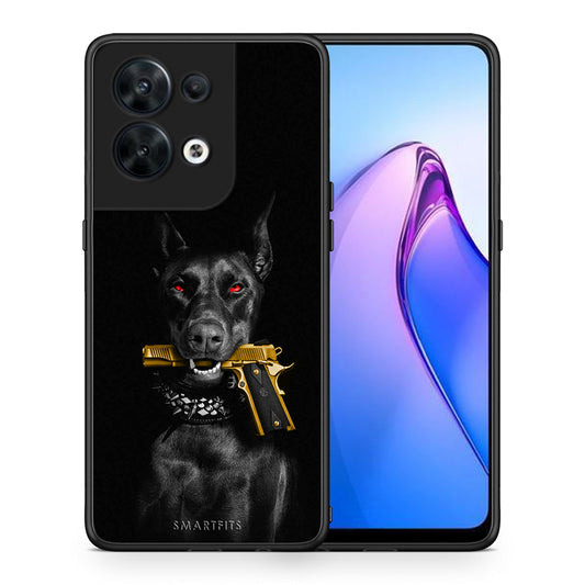 Θήκη Oppo Reno8 5G Golden Gun από τη Smartfits με σχέδιο στο πίσω μέρος και μαύρο περίβλημα | Oppo Reno8 5G Golden Gun Case with Colorful Back and Black Bezels