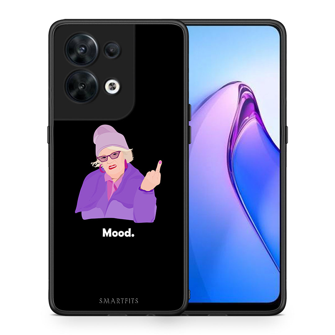 Θήκη Oppo Reno8 5G Grandma Mood Black από τη Smartfits με σχέδιο στο πίσω μέρος και μαύρο περίβλημα | Oppo Reno8 5G Grandma Mood Black Case with Colorful Back and Black Bezels