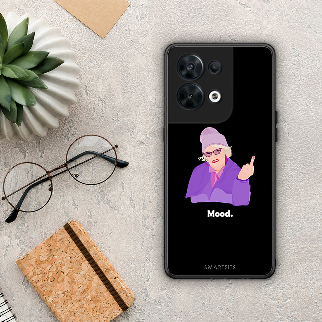 Θήκη Oppo Reno8 5G Grandma Mood Black από τη Smartfits με σχέδιο στο πίσω μέρος και μαύρο περίβλημα | Oppo Reno8 5G Grandma Mood Black Case with Colorful Back and Black Bezels