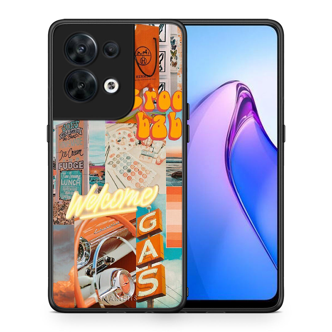 Θήκη Oppo Reno8 5G Groovy Babe από τη Smartfits με σχέδιο στο πίσω μέρος και μαύρο περίβλημα | Oppo Reno8 5G Groovy Babe Case with Colorful Back and Black Bezels