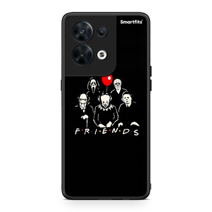Θήκη Oppo Reno8 5G Halloween Friends από τη Smartfits με σχέδιο στο πίσω μέρος και μαύρο περίβλημα | Oppo Reno8 5G Halloween Friends Case with Colorful Back and Black Bezels