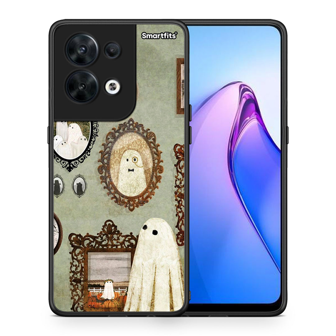 Θήκη Oppo Reno8 5G Halloween Ghost Season από τη Smartfits με σχέδιο στο πίσω μέρος και μαύρο περίβλημα | Oppo Reno8 5G Halloween Ghost Season Case with Colorful Back and Black Bezels