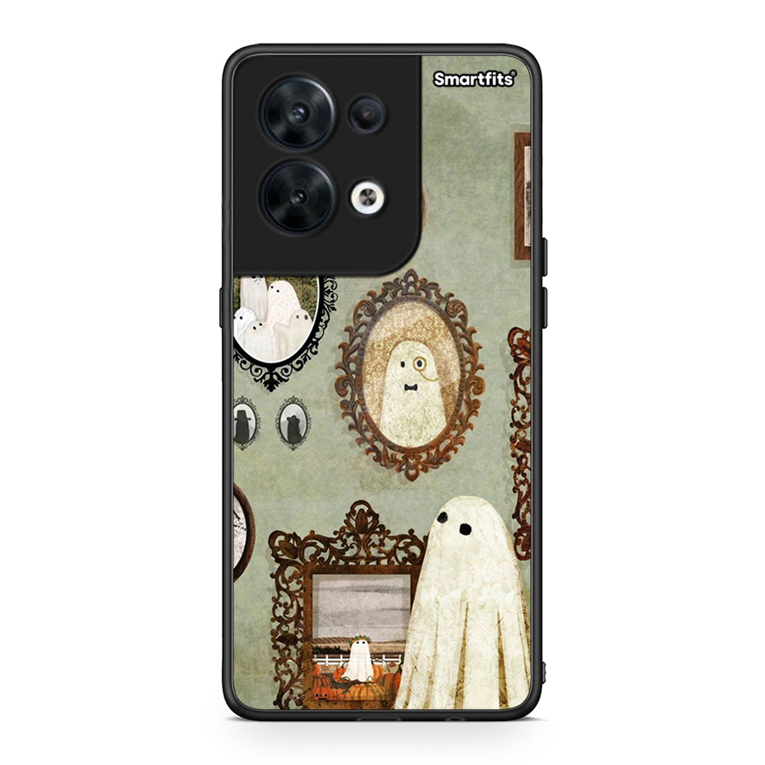 Θήκη Oppo Reno8 5G Halloween Ghost Season από τη Smartfits με σχέδιο στο πίσω μέρος και μαύρο περίβλημα | Oppo Reno8 5G Halloween Ghost Season Case with Colorful Back and Black Bezels