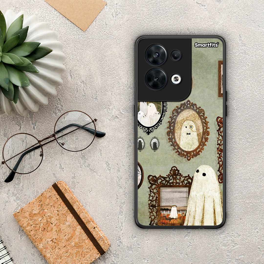 Θήκη Oppo Reno8 5G Halloween Ghost Season από τη Smartfits με σχέδιο στο πίσω μέρος και μαύρο περίβλημα | Oppo Reno8 5G Halloween Ghost Season Case with Colorful Back and Black Bezels