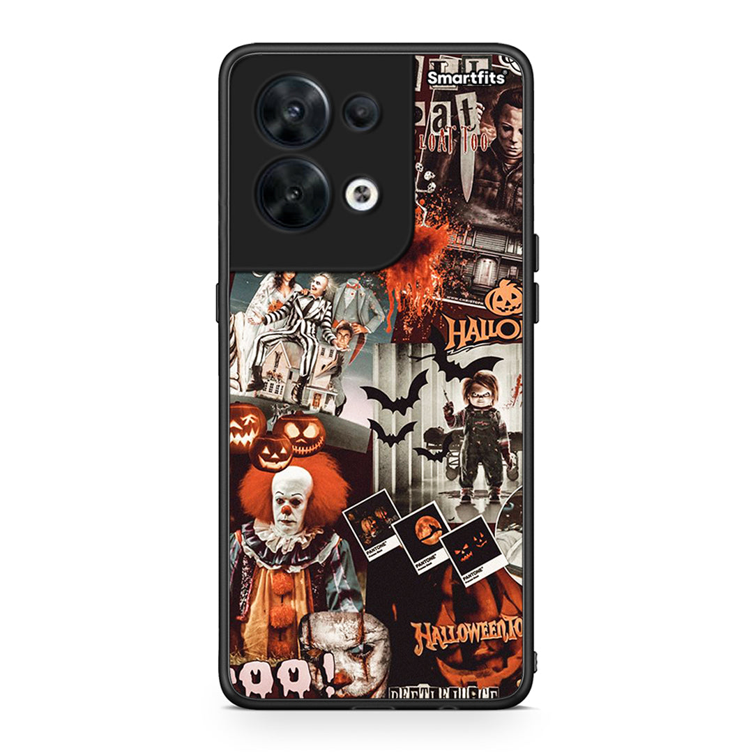 Θήκη Oppo Reno8 5G Halloween Spooky Season από τη Smartfits με σχέδιο στο πίσω μέρος και μαύρο περίβλημα | Oppo Reno8 5G Halloween Spooky Season Case with Colorful Back and Black Bezels