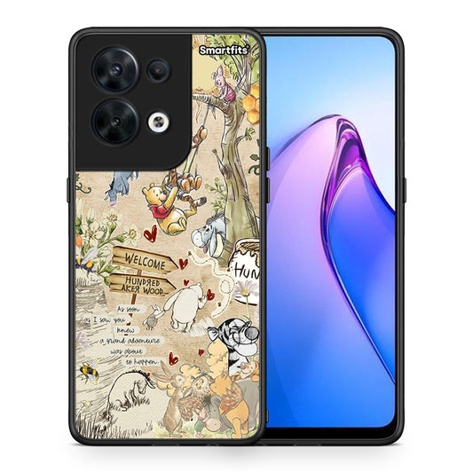 Θήκη Oppo Reno8 5G Happy Friends από τη Smartfits με σχέδιο στο πίσω μέρος και μαύρο περίβλημα | Oppo Reno8 5G Happy Friends Case with Colorful Back and Black Bezels
