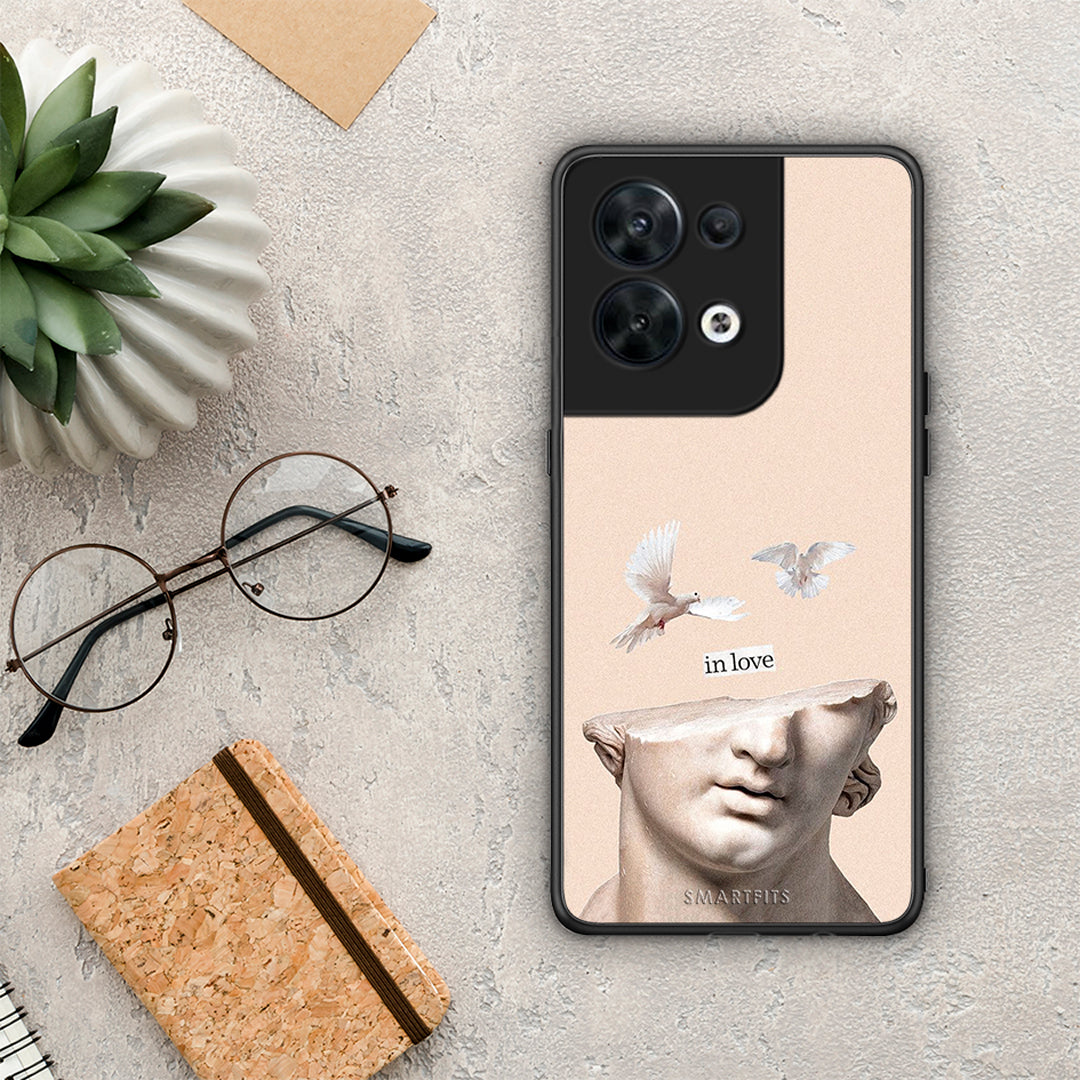 Θήκη Oppo Reno8 5G In Love από τη Smartfits με σχέδιο στο πίσω μέρος και μαύρο περίβλημα | Oppo Reno8 5G In Love Case with Colorful Back and Black Bezels