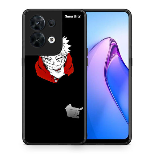 Θήκη Oppo Reno8 5G Itadori Anime από τη Smartfits με σχέδιο στο πίσω μέρος και μαύρο περίβλημα | Oppo Reno8 5G Itadori Anime Case with Colorful Back and Black Bezels