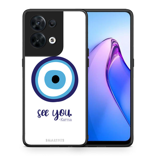 Θήκη Oppo Reno8 5G Karma Says από τη Smartfits με σχέδιο στο πίσω μέρος και μαύρο περίβλημα | Oppo Reno8 5G Karma Says Case with Colorful Back and Black Bezels