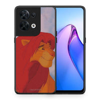 Thumbnail for Θήκη Oppo Reno8 5G Lion Love 1 από τη Smartfits με σχέδιο στο πίσω μέρος και μαύρο περίβλημα | Oppo Reno8 5G Lion Love 1 Case with Colorful Back and Black Bezels