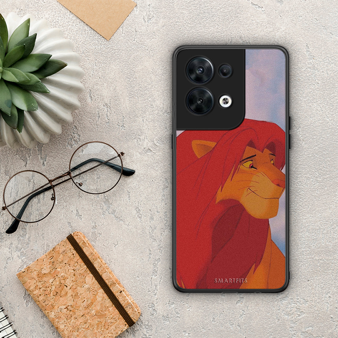 Θήκη Oppo Reno8 5G Lion Love 1 από τη Smartfits με σχέδιο στο πίσω μέρος και μαύρο περίβλημα | Oppo Reno8 5G Lion Love 1 Case with Colorful Back and Black Bezels