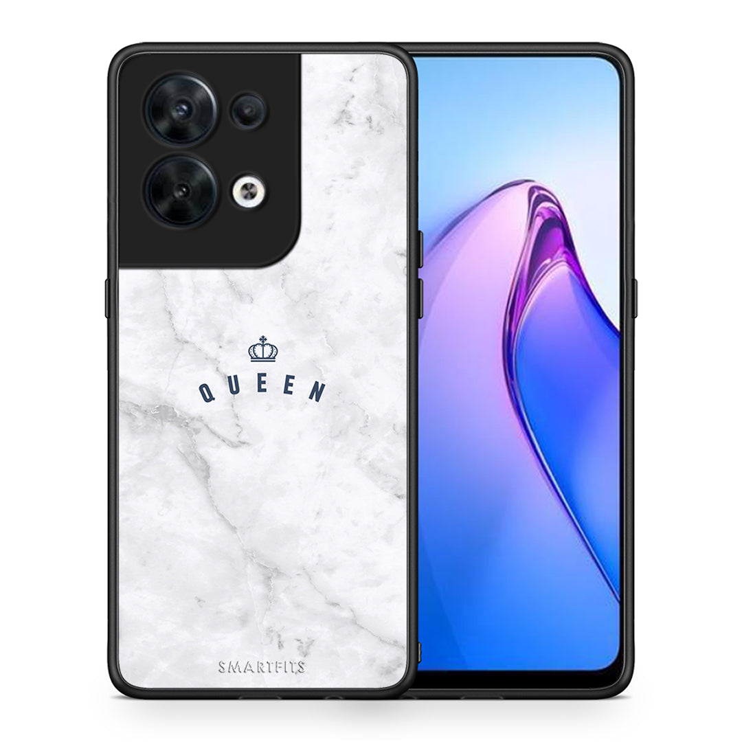 Θήκη Oppo Reno8 5G Marble Queen από τη Smartfits με σχέδιο στο πίσω μέρος και μαύρο περίβλημα | Oppo Reno8 5G Marble Queen Case with Colorful Back and Black Bezels