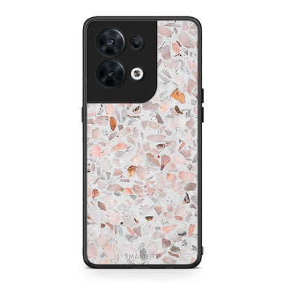 Θήκη Oppo Reno8 5G Marble Terrazzo από τη Smartfits με σχέδιο στο πίσω μέρος και μαύρο περίβλημα | Oppo Reno8 5G Marble Terrazzo Case with Colorful Back and Black Bezels