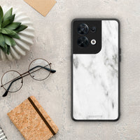 Thumbnail for Θήκη Oppo Reno8 5G Marble White από τη Smartfits με σχέδιο στο πίσω μέρος και μαύρο περίβλημα | Oppo Reno8 5G Marble White Case with Colorful Back and Black Bezels