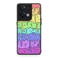 Thumbnail for Θήκη Oppo Reno8 5G Melting Rainbow από τη Smartfits με σχέδιο στο πίσω μέρος και μαύρο περίβλημα | Oppo Reno8 5G Melting Rainbow Case with Colorful Back and Black Bezels