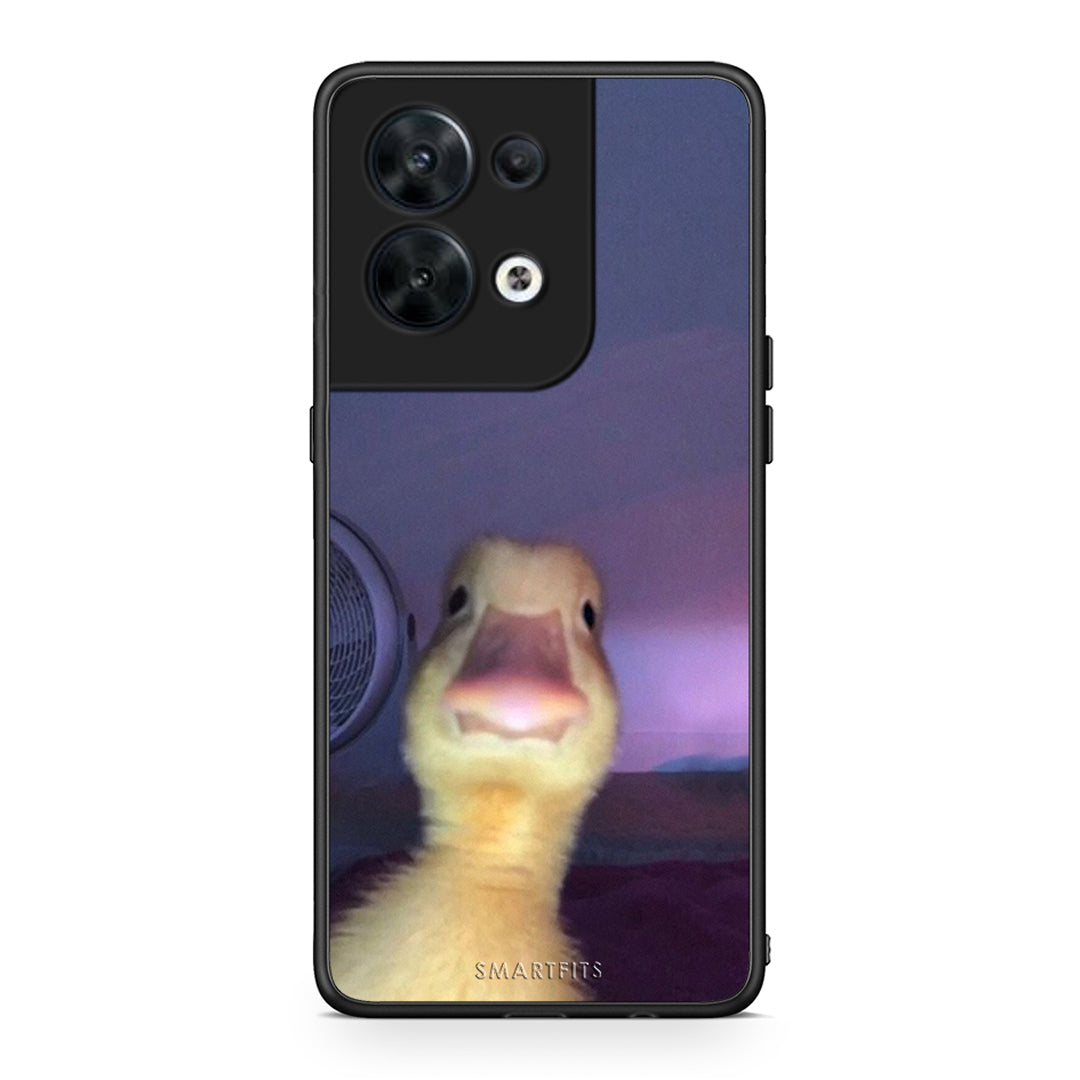 Θήκη Oppo Reno8 5G Meme Duck από τη Smartfits με σχέδιο στο πίσω μέρος και μαύρο περίβλημα | Oppo Reno8 5G Meme Duck Case with Colorful Back and Black Bezels