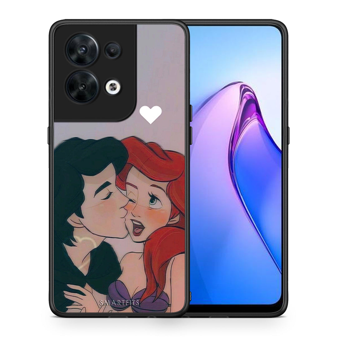 Θήκη Oppo Reno8 5G Mermaid Couple από τη Smartfits με σχέδιο στο πίσω μέρος και μαύρο περίβλημα | Oppo Reno8 5G Mermaid Couple Case with Colorful Back and Black Bezels