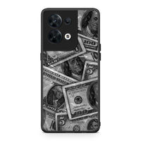 Thumbnail for Θήκη Oppo Reno8 5G Money Dollars από τη Smartfits με σχέδιο στο πίσω μέρος και μαύρο περίβλημα | Oppo Reno8 5G Money Dollars Case with Colorful Back and Black Bezels
