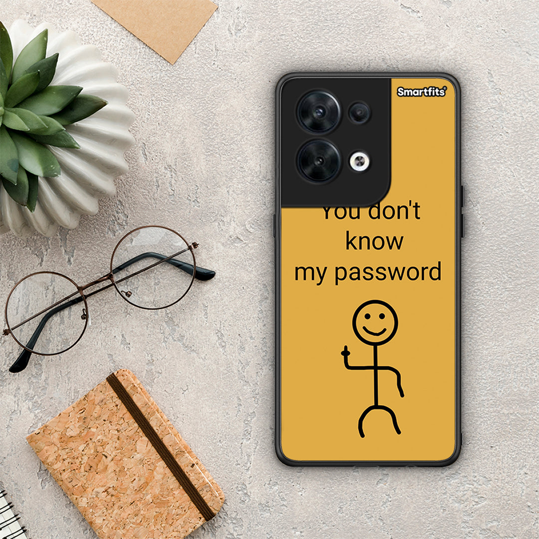 Θήκη Oppo Reno8 5G My Password από τη Smartfits με σχέδιο στο πίσω μέρος και μαύρο περίβλημα | Oppo Reno8 5G My Password Case with Colorful Back and Black Bezels