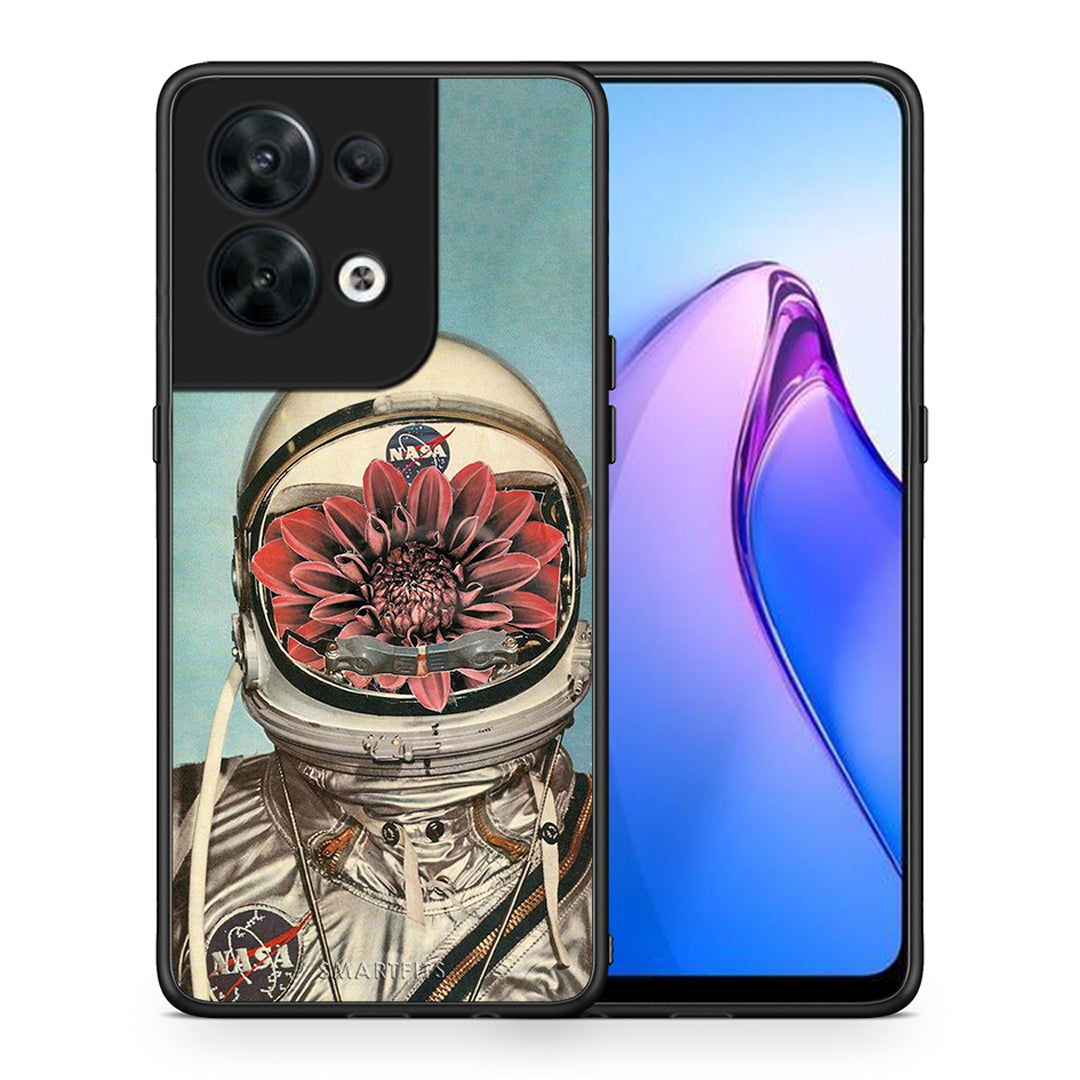 Θήκη Oppo Reno8 5G Nasa Bloom από τη Smartfits με σχέδιο στο πίσω μέρος και μαύρο περίβλημα | Oppo Reno8 5G Nasa Bloom Case with Colorful Back and Black Bezels