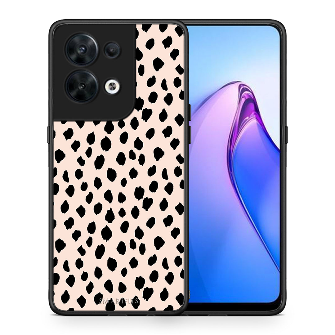 Θήκη Oppo Reno8 5G New Polka Dots από τη Smartfits με σχέδιο στο πίσω μέρος και μαύρο περίβλημα | Oppo Reno8 5G New Polka Dots Case with Colorful Back and Black Bezels