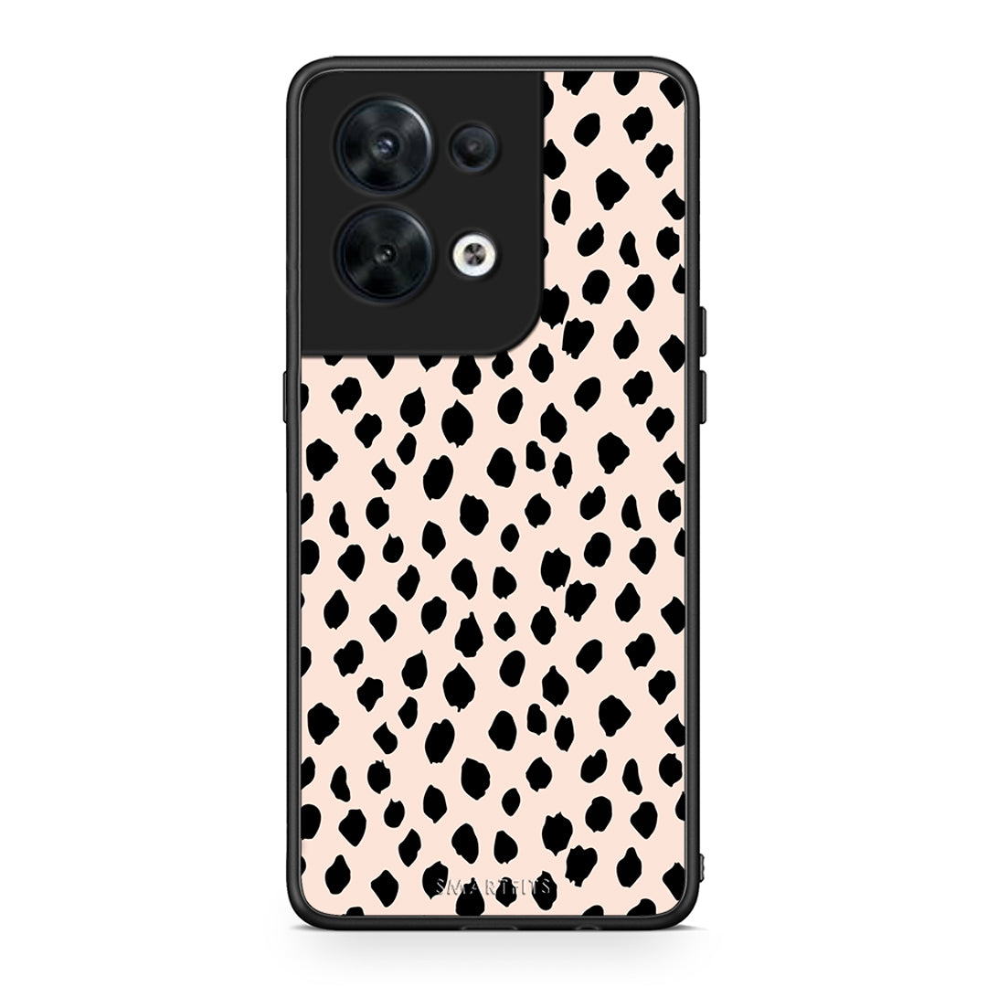 Θήκη Oppo Reno8 5G New Polka Dots από τη Smartfits με σχέδιο στο πίσω μέρος και μαύρο περίβλημα | Oppo Reno8 5G New Polka Dots Case with Colorful Back and Black Bezels