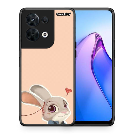 Θήκη Oppo Reno8 5G Nick Wilde And Judy Hopps Love 2 από τη Smartfits με σχέδιο στο πίσω μέρος και μαύρο περίβλημα | Oppo Reno8 5G Nick Wilde And Judy Hopps Love 2 Case with Colorful Back and Black Bezels