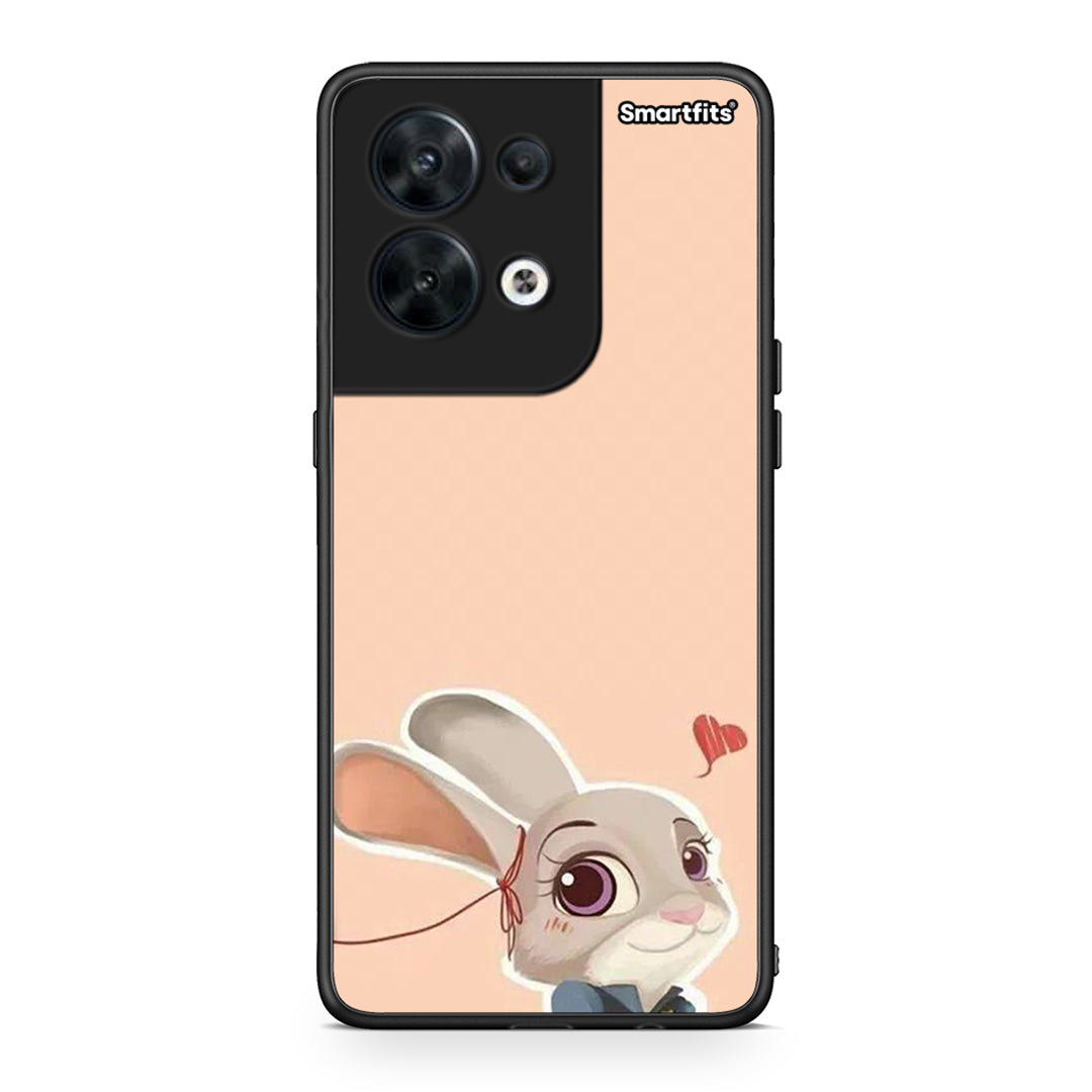 Θήκη Oppo Reno8 5G Nick Wilde And Judy Hopps Love 2 από τη Smartfits με σχέδιο στο πίσω μέρος και μαύρο περίβλημα | Oppo Reno8 5G Nick Wilde And Judy Hopps Love 2 Case with Colorful Back and Black Bezels