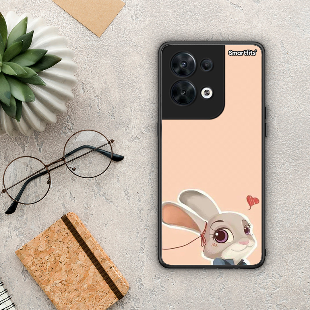 Θήκη Oppo Reno8 5G Nick Wilde And Judy Hopps Love 2 από τη Smartfits με σχέδιο στο πίσω μέρος και μαύρο περίβλημα | Oppo Reno8 5G Nick Wilde And Judy Hopps Love 2 Case with Colorful Back and Black Bezels