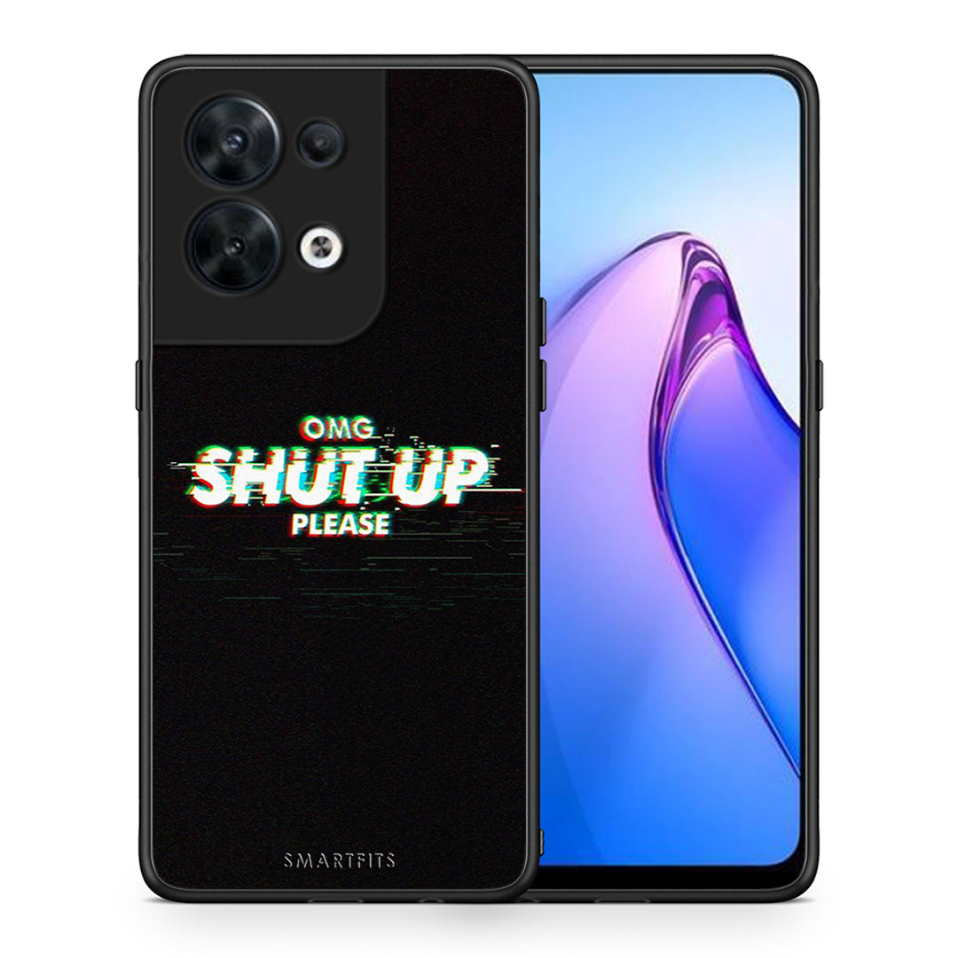 Θήκη Oppo Reno8 5G OMG ShutUp από τη Smartfits με σχέδιο στο πίσω μέρος και μαύρο περίβλημα | Oppo Reno8 5G OMG ShutUp Case with Colorful Back and Black Bezels