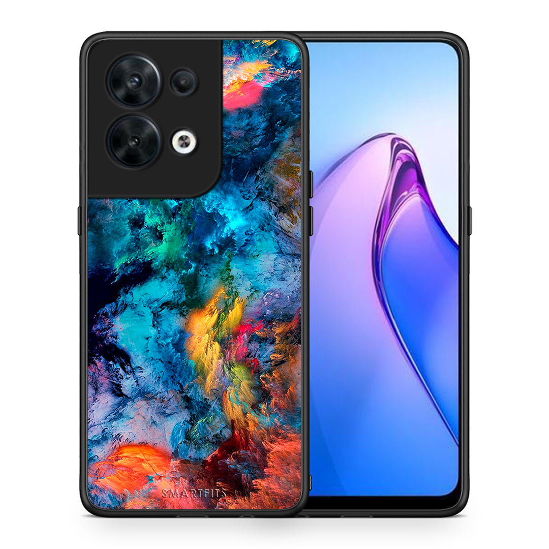 Θήκη Oppo Reno8 5G Paint Crayola από τη Smartfits με σχέδιο στο πίσω μέρος και μαύρο περίβλημα | Oppo Reno8 5G Paint Crayola Case with Colorful Back and Black Bezels