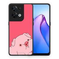 Thumbnail for Θήκη Oppo Reno8 5G Pig Love 1 από τη Smartfits με σχέδιο στο πίσω μέρος και μαύρο περίβλημα | Oppo Reno8 5G Pig Love 1 Case with Colorful Back and Black Bezels