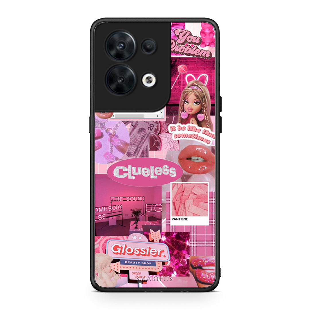 Θήκη Oppo Reno8 5G Pink Love από τη Smartfits με σχέδιο στο πίσω μέρος και μαύρο περίβλημα | Oppo Reno8 5G Pink Love Case with Colorful Back and Black Bezels