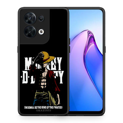 Θήκη Oppo Reno8 5G Pirate King από τη Smartfits με σχέδιο στο πίσω μέρος και μαύρο περίβλημα | Oppo Reno8 5G Pirate King Case with Colorful Back and Black Bezels