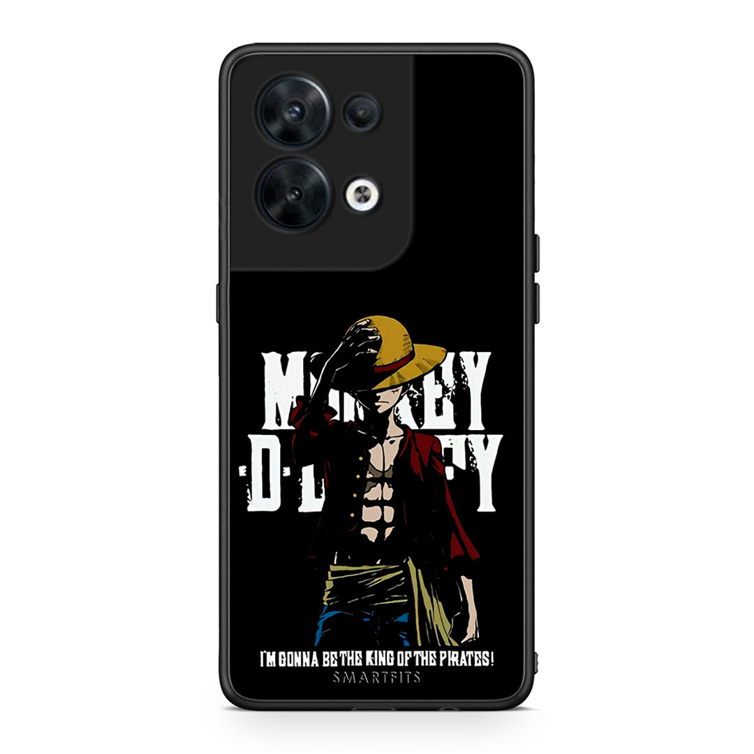 Θήκη Oppo Reno8 5G Pirate King από τη Smartfits με σχέδιο στο πίσω μέρος και μαύρο περίβλημα | Oppo Reno8 5G Pirate King Case with Colorful Back and Black Bezels
