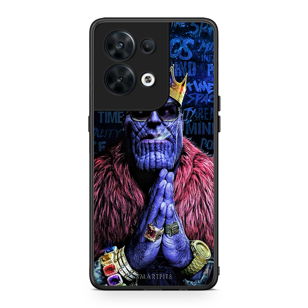 Θήκη Oppo Reno8 5G PopArt Thanos από τη Smartfits με σχέδιο στο πίσω μέρος και μαύρο περίβλημα | Oppo Reno8 5G PopArt Thanos Case with Colorful Back and Black Bezels