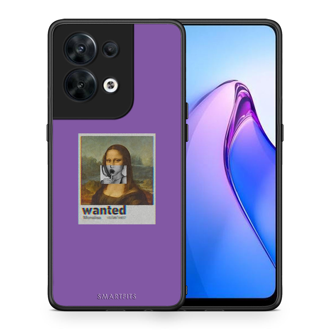 Θήκη Oppo Reno8 5G Popart Monalisa από τη Smartfits με σχέδιο στο πίσω μέρος και μαύρο περίβλημα | Oppo Reno8 5G Popart Monalisa Case with Colorful Back and Black Bezels