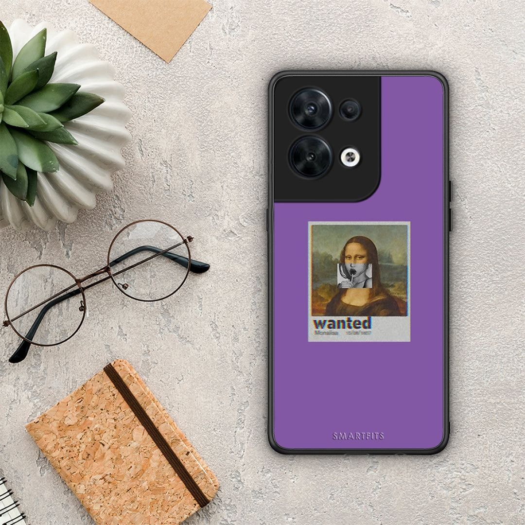 Θήκη Oppo Reno8 5G Popart Monalisa από τη Smartfits με σχέδιο στο πίσω μέρος και μαύρο περίβλημα | Oppo Reno8 5G Popart Monalisa Case with Colorful Back and Black Bezels