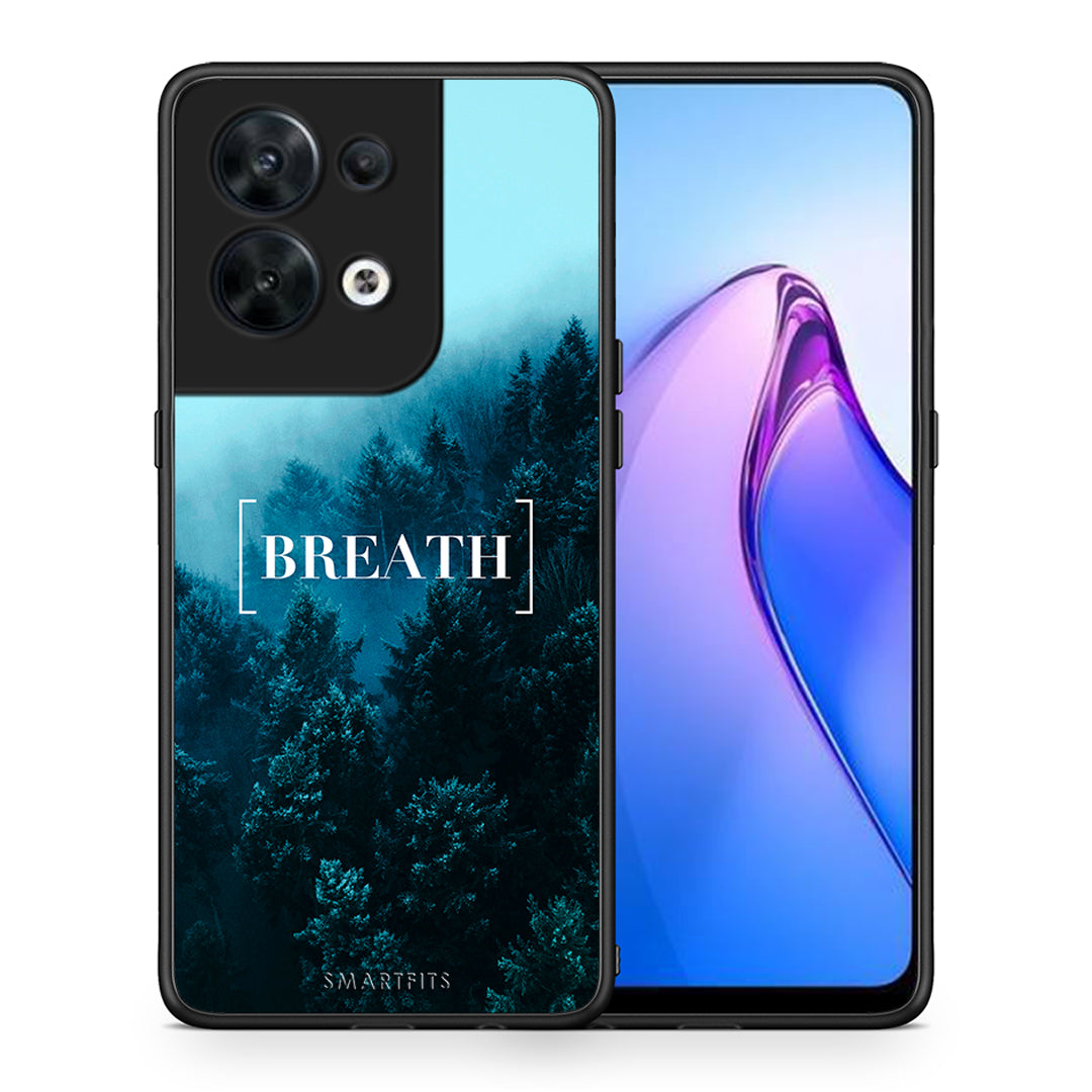 Θήκη Oppo Reno8 5G Quote Breath από τη Smartfits με σχέδιο στο πίσω μέρος και μαύρο περίβλημα | Oppo Reno8 5G Quote Breath Case with Colorful Back and Black Bezels