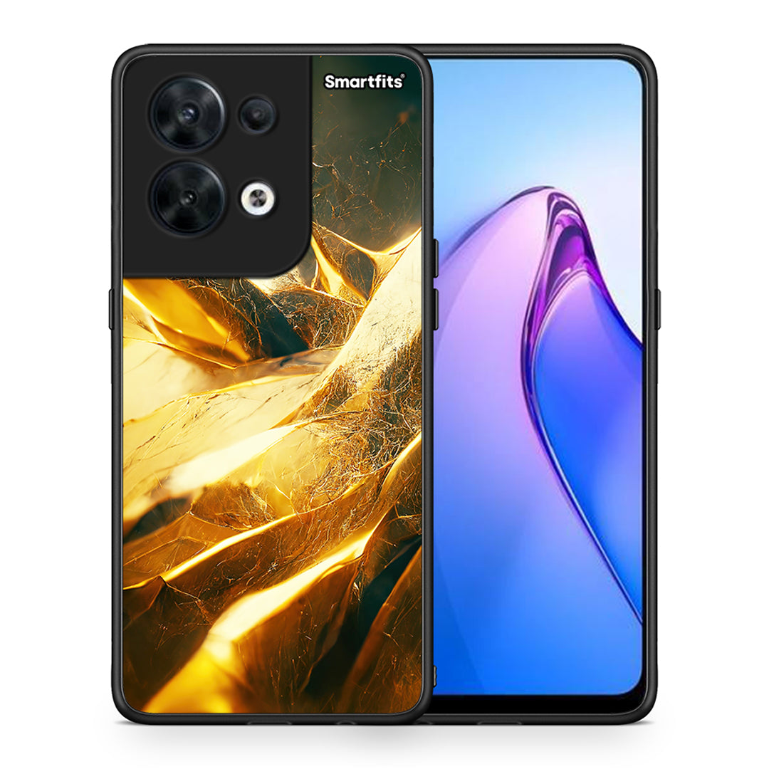 Θήκη Oppo Reno8 5G Real Gold από τη Smartfits με σχέδιο στο πίσω μέρος και μαύρο περίβλημα | Oppo Reno8 5G Real Gold Case with Colorful Back and Black Bezels