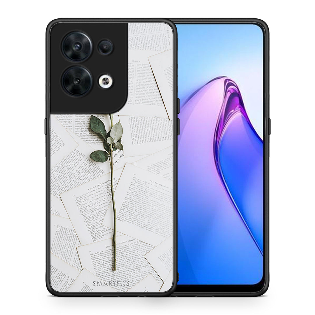 Θήκη Oppo Reno8 5G Red Rose από τη Smartfits με σχέδιο στο πίσω μέρος και μαύρο περίβλημα | Oppo Reno8 5G Red Rose Case with Colorful Back and Black Bezels